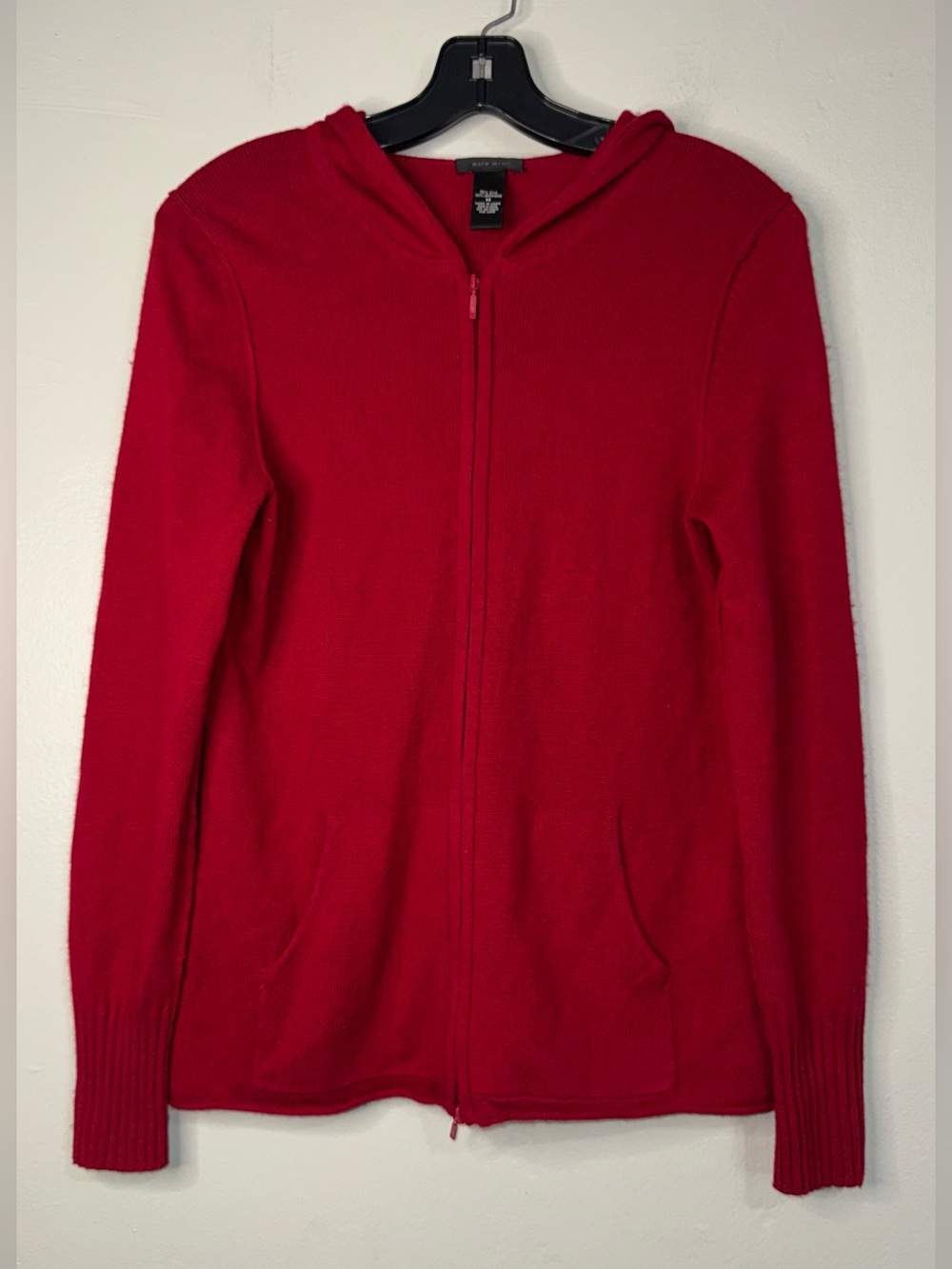 Only Mine Red Zip-Up Hooded Cardigan Sweater